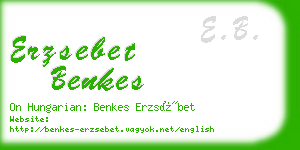 erzsebet benkes business card